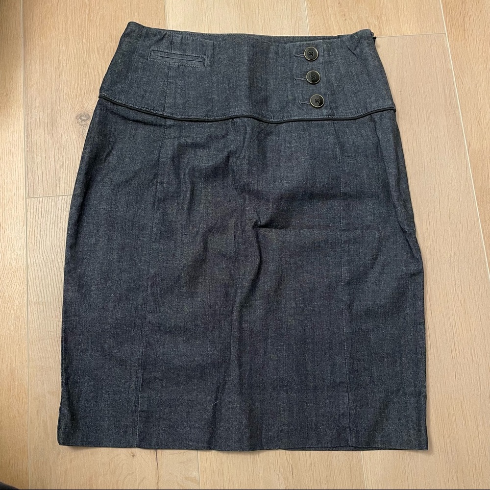 ANTHROPOLOGIE Idra Denim Pencil Skirt with button details